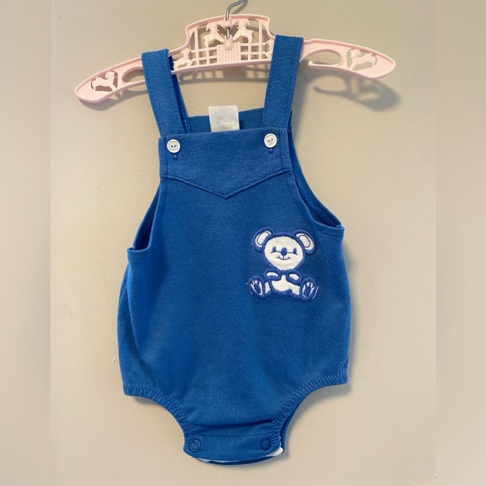 Vintage Carters Retro Teddy Bear Baby Bubble Romper 1 Piece Made in USA